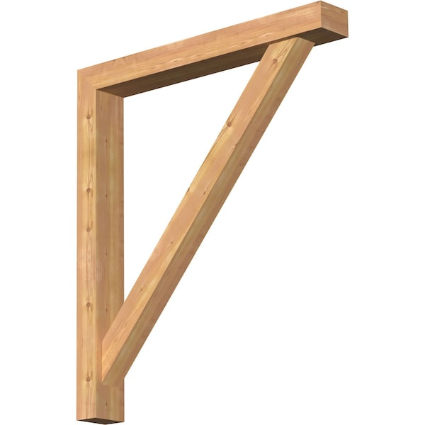Ekena Millwork Traditional Block Smooth Bracket w/ Offset Brace, Western Red Cedar, 5 1/2"W x 42"D x 48"H BKT0604X42X48TRA05SWR - main